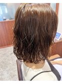 コテ巻き風×波巻きパーマ