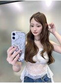 マロンベージュ×小顔レイヤー×韓国風巻き×髪質改善