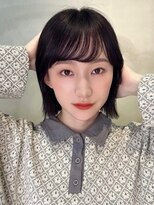 メゾンドムニ 恵比寿(Maison de MUNi)&nbsp;外ハネ前髪なしセンターパートレイヤーくびれセミロングカラー