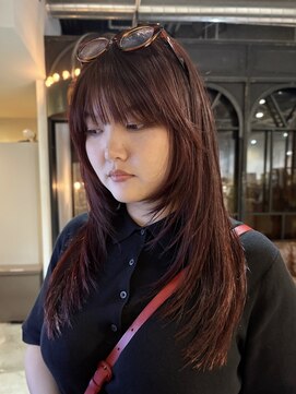 ノラ ヘアーサロン(NORA HAIR SALON) レイヤーカットハッシュカット暖色オレンジカラーレッドカラー