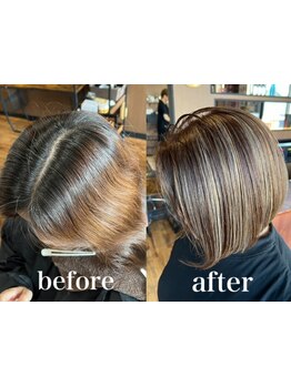 ハイライト特化スタイリスト在籍★圧巻のブリーチの技術で作る白髪ぼかしハイライト◎