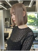 イメチェン/ピンクベージュ/アンブレラカラー/前髪/梅田