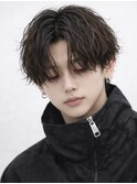 長め狭め雰囲気イケメンヘアソフトツイストセンターパート