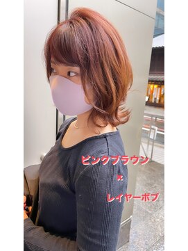 グランドライン(GRAND LINE) GRANDLINE 千崎聖太　韓国くびれヘア　春髪ピンクブラウン