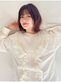 小顔レイヤー♪ひし形シルエット◎パープル人気★ナチュラルボブ