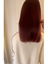 イイネ(iine) ハイトーンカラーレッドピンク髪質改善サラツヤ髪