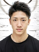 ヨシザワインク プレミアム 横浜 桜木町店(YOSHIZAWA Inc. PREMIUM)&nbsp;バーバー黒髪アップバングスパイキーショートメンズ理容室
