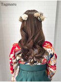 卒業式袴着付けヘアセット☆ツインハーフスタイル
