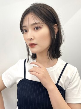 フォト 新宿(foto) イメチェンカット/外ハネボブ/オリーブグレー/小顔