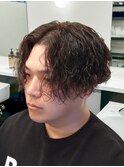 一宮メンズ韓国風センターパートパーマ
