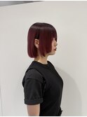 【湯田】ダークレッドレイヤーボブ