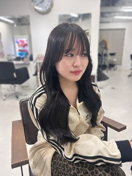 ハピネス 梅田茶屋町店(HAPPINESS) レイヤーカット/韓国風巻き/グレージュ/ブリーチなし/顔まわり