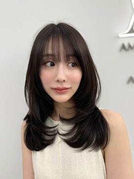 アマトウキョウスマートサロン(AMA TOKYO×Smart Salon) 韓国ヘア 2wayバング レイヤーカット くびれヘア 顔周り