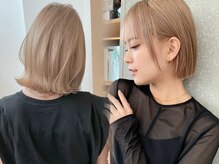 ブリーチ1回[ダブルカラー]人気Ｎｏ1「ベージュ色」ブリーチでしか叶わない透明感＆柔らかさ！肌トーンUP