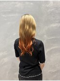 グラデーション×オレンジエンドカラーで魅せる個性派スタイル