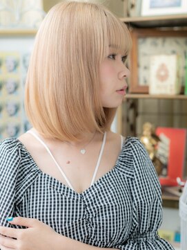 カバーヘア イヴ 戸頭店(COVER HAIR EVE) ★透明感カラーホワイトブロンド艶感金髪ボブディ10代20代★1