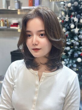ミディアムレイヤーカット/レイヤー/顔周り/韓国/髪質改善/横浜
