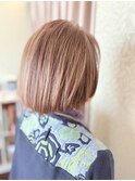 ヘアマニキュア/明るい白髪染め/ボブ/ミセスヘア