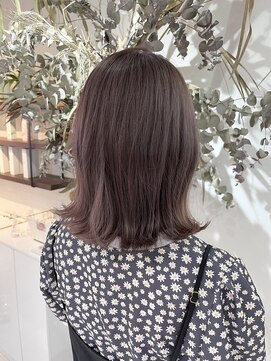 ベルム(Belme) 髪質改善カラーラベンダーグレージュ切りっぱなしくびれボブ