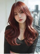 アジールヘア 東上野店(agir hair)&nbsp;秋冬大人艶髪レッドブラウン韓国風レイヤー【上野】