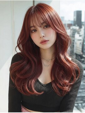 アジールヘア 東上野店(agir hair) 秋冬大人艶髪レッドブラウン韓国風レイヤー【上野】