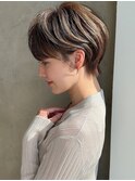 マッシュショートボブ30代40代小顔銀座面長丸顔クールショート