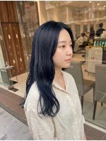 アッシュ 川崎店(Ash)&nbsp;ネイビーブルー　ブリーチあり