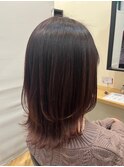 ピンクブラウン×ミディアムレイヤー