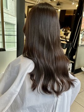 アクアオモテサンドウ(ACQUA omotesando) △大人可愛いブリーチなしチョコレートブラウン艶カラー髪質改善