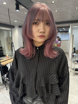 ツキ 横浜店(tuki) アンブレラカラー　ピンク×ラベンダーシルバー