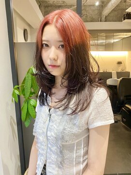 ノブレス ノアール(NOBLESSE NOIR) デザインカラー/ルーツカラー/レイヤーカット/ペールレッド