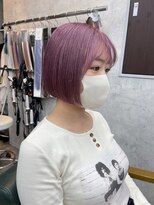 リミットバイアフィナー 大宮店(limit by Afinar)&nbsp;ペールピンク/切りっぱなしボブ/ブリーチダブルカラー