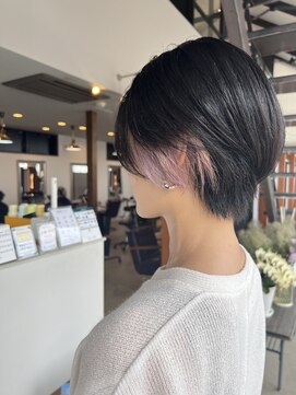 リドル ヘアー 駒生店(Riddle HAIR) ショートボブ×イヤリングカラー