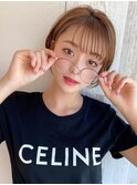 大人可愛い/耳かけショートボブ/メルティカラー/似合わせカット