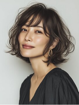 クラゲヘアー/小顔/ココアベージュ/オリーブグレー/川西