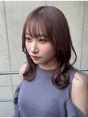 大人ガーリー似合わせミディアムレイヤーカットダークアッシュ