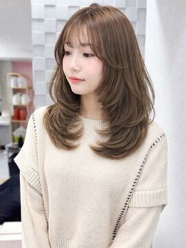 ジーナ 名駅(XENA.) 【haru】マロンベージュ/韓国風/ミディアムレイヤー