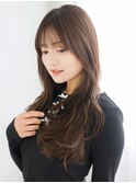 透明感グレージュ/ロングヘア