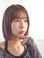 アッシュ 成増店(Ash)&nbsp;艶感ピンクブラウン×コンパクトボブで上品ヘア