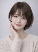 ショートボブ アッシュブラウン 髪質改善 顔周りカット 30代