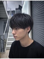 ロックス バイ マグ 松本(rocks BY MAG)&nbsp;黒髪刈り上げマッシュ/骨格補正パーマ◎