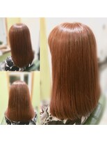 ディーリンク 南橋本店(HAIR MAKE DLINK) 切りっぱなしロングピンクブラウン