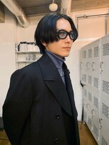 バイフィフス 原宿/表参道(by fifth)&nbsp;ブルーブラックセンターパートニュアンスパーマツーブロックヘア