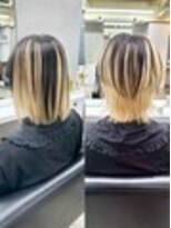 ディア(.eer)&nbsp;ボブ⇒ショートウルフカット≪before&after≫アンブレラカラー☆