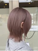 ピンクミルクティーベージュ×ウルフ