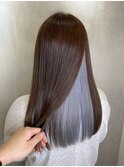 髪質改善インナーカラーイヤリングカラーレイヤーカット