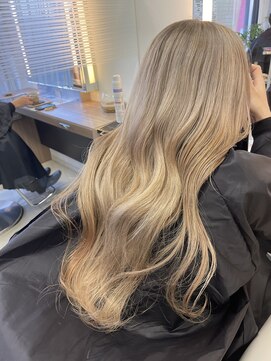 スタイル 茅ケ崎(STYLE) 【風花】ケアブリーチカラー ミルクティーベージュ