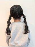 飾りなしキッズヘアセット/ヘアアレンジ/パーティーヘア