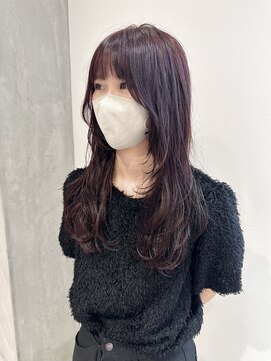 ヨーク(YOKE) YOKE ツヤ髪レイヤーカットフェイスレイヤー暖色ピンクボルドー