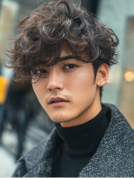 メンズオリノ 西田辺 阿倍野(men's olino) men'sーツ マッシュ　ストリート　カールパーマ